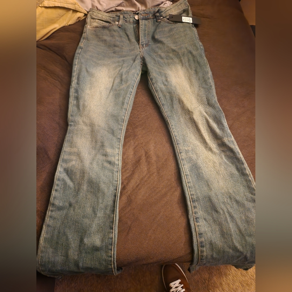Fashion Nova Men Cornell Stacked Vintage Blue Wash Skinny Jeans